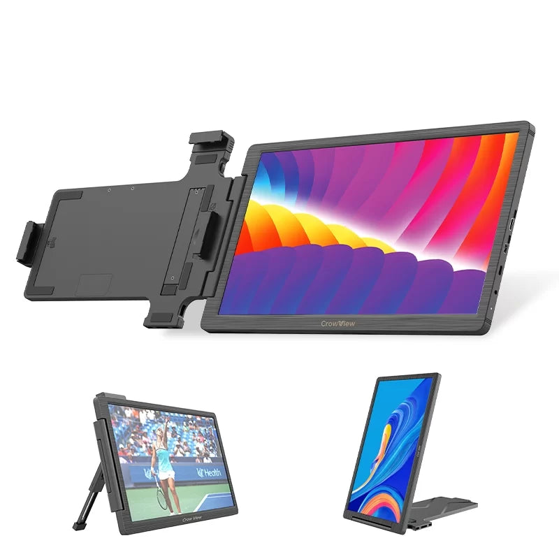 CrowView- Ultimate 14'' Portable Ultralight Dual Monitor support multiple system and 13''- 16.5 ''laptops with FCC/CE