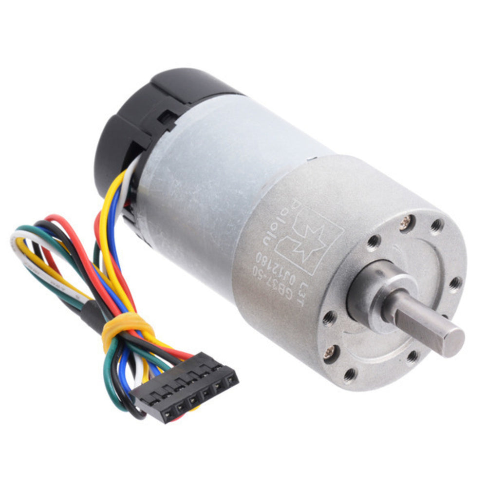 50:1 Metal Gearmotor 37Dx70L mm with 64 CPR Encoder (Helical Pinion)