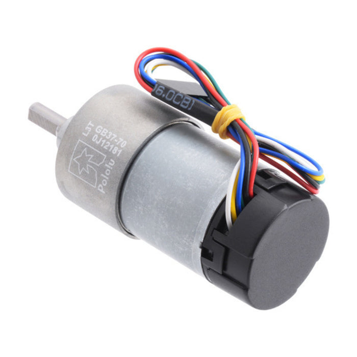 70:1 Metal Gearmotor 37Dx70L mm with 64 CPR Encoder (Helical Pinion)