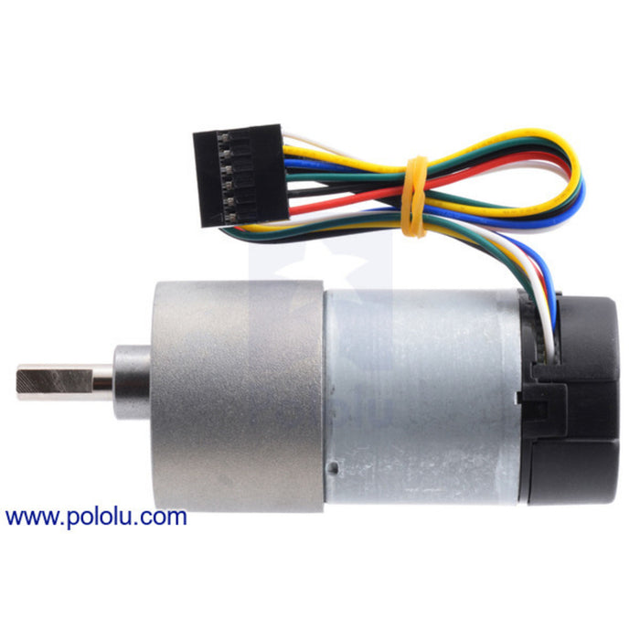 150:1 Metal Gearmotor 37Dx73L mm with 64 CPR Encoder (Helical Pinion)