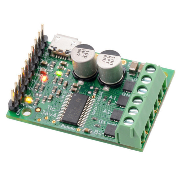 Tic 36v4 USB Multi-Interface High-Power Stepper Motor Controller (Connectors Soldered)