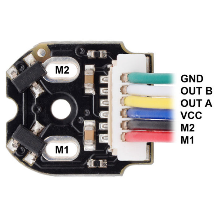 Magnetic Encoder Pair Kit with Top-Entry Connector for Micro Metal Gearmotors, 12 CPR, 2.7-18V