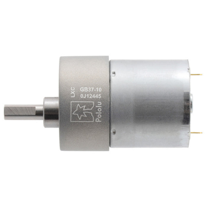 10:1 Metal Gearmotor 37Dx50L mm 12V (Helical Pinion)