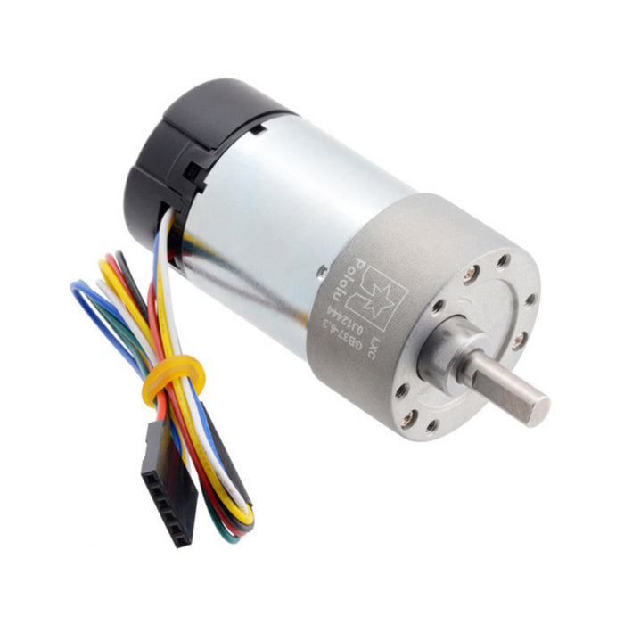 6.3:1 Metal Gearmotor 37Dx65L mm 24V with 64 CPR Encoder (Helical Pinion)