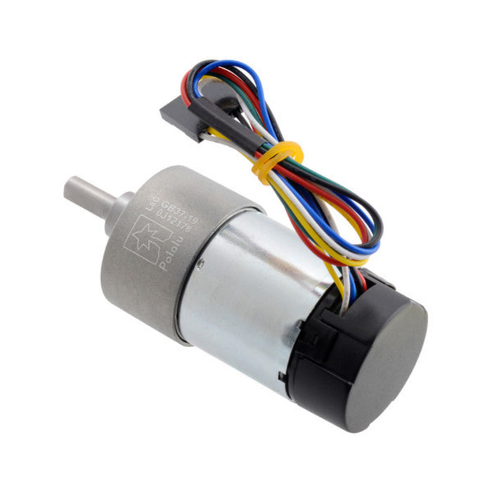 19:1 Metal Gearmotor 37Dx68L mm 24V with 64 CPR Encoder (Helical Pinion)