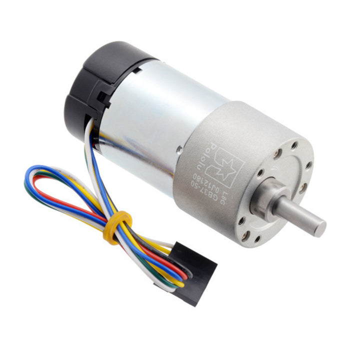 50:1 Metal Gearmotor 37Dx70L mm 24V with 64 CPR Encoder (Helical Pinion)