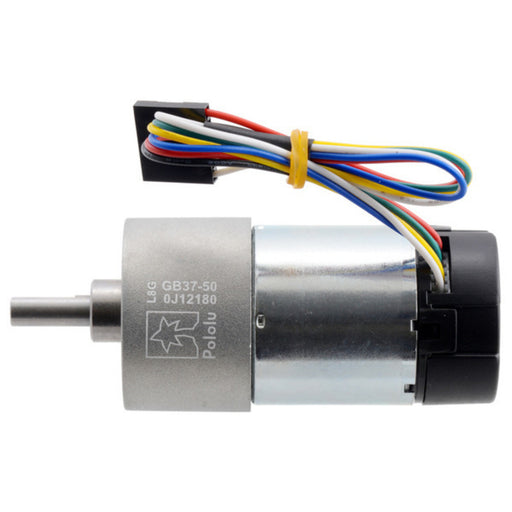 50:1 Metal Gearmotor 37Dx70L mm 24V with 64 CPR Encoder (Helical Pinion)