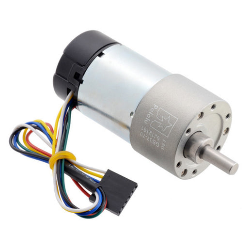 70:1 Metal Gearmotor 37Dx70L mm 24V with 64 CPR Encoder (Helical Pinion)