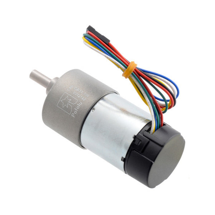 100:1 Metal Gearmotor 37Dx73L mm 24V with 64 CPR Encoder (Helical Pinion)