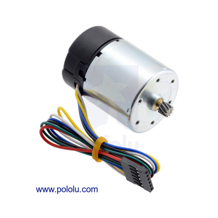 24V Motor with 64 CPR Encoder for 37D mm Metal Gearmotors (No Gearbox, Helical Pinion)