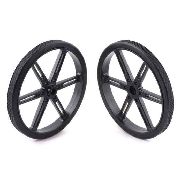 Pololu Wheel for Standard Servo Splines (25T, 5.8mm) - 90×10mm, Black, 2-Pack