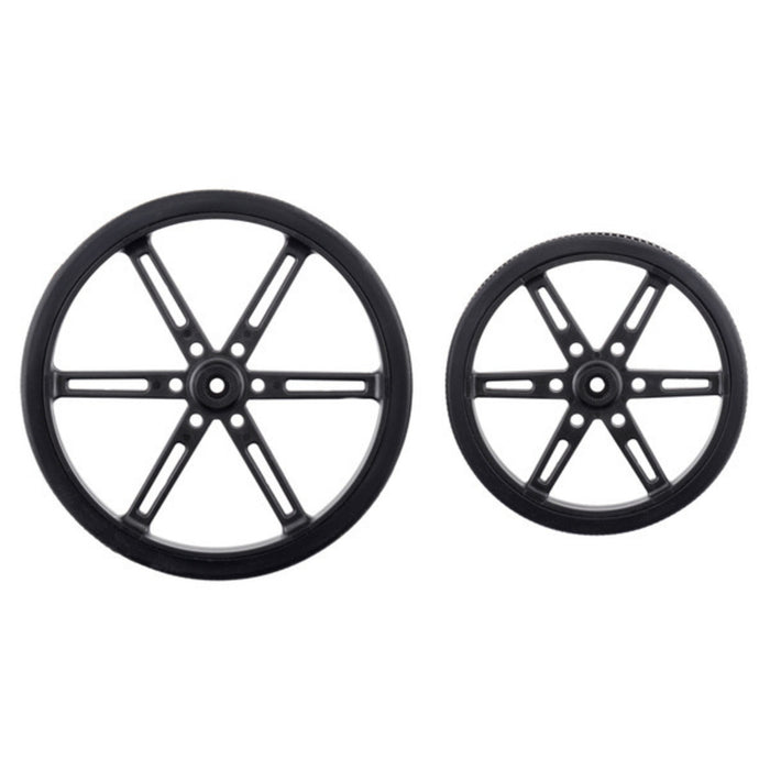 Pololu Wheel for Standard Servo Splines (25T, 5.8mm) - 90×10mm, Black, 2-Pack