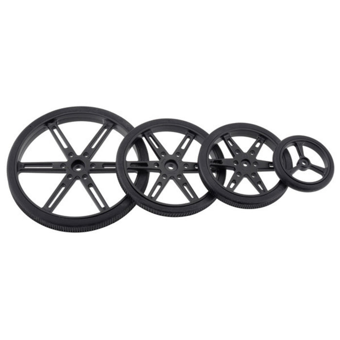 Pololu Wheel for Standard Servo Splines (25T, 5.8mm) - 90×10mm, Black, 2-Pack