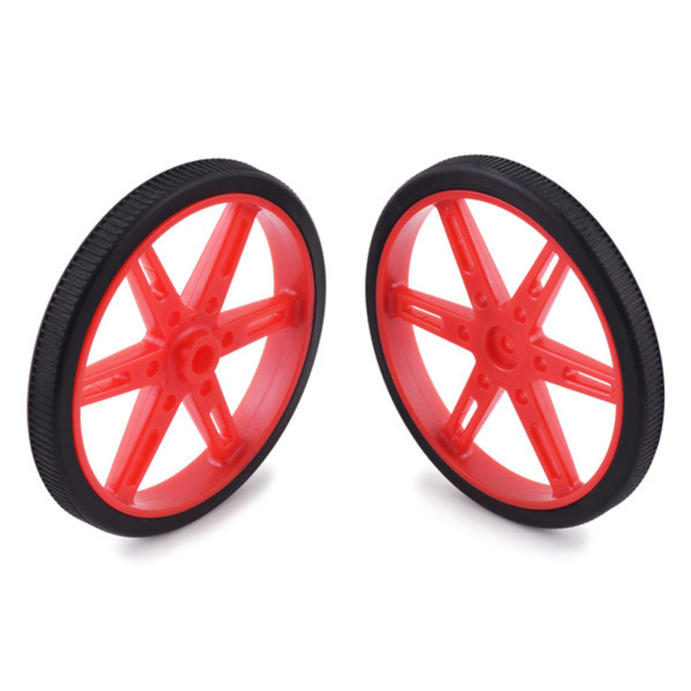 Pololu Wheel for Standard Servo Splines (25T, 5.8mm) - 70×8mm, Red, 2-Pack