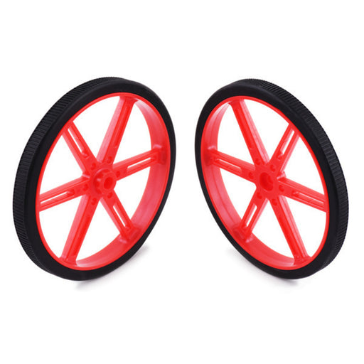 Pololu Wheel for Standard Servo Splines (25T, 5.8mm) - 90×10mm, Red, 2-Pack