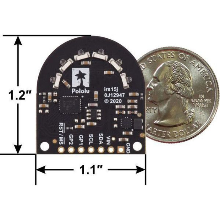 3-Channel Wide FOV Time-of-Flight Distance Sensor Using OPT3101 (No Headers)