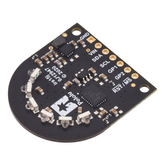 3-Channel Wide FOV Time-of-Flight Distance Sensor Using OPT3101 (No Headers)