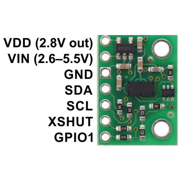 VL53L3CX Time-of-Flight Multi-Target Distance Sensor Carrier with Voltage Regulator, 300cm Max