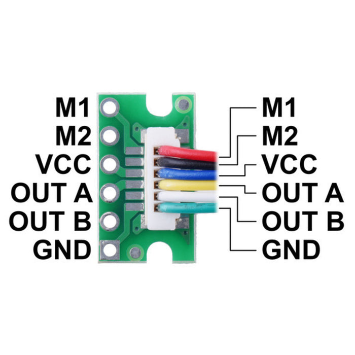 Breakout for JST SH-Style Connector, 6-Pin Male Top-Entry (3-Pack, Untested)