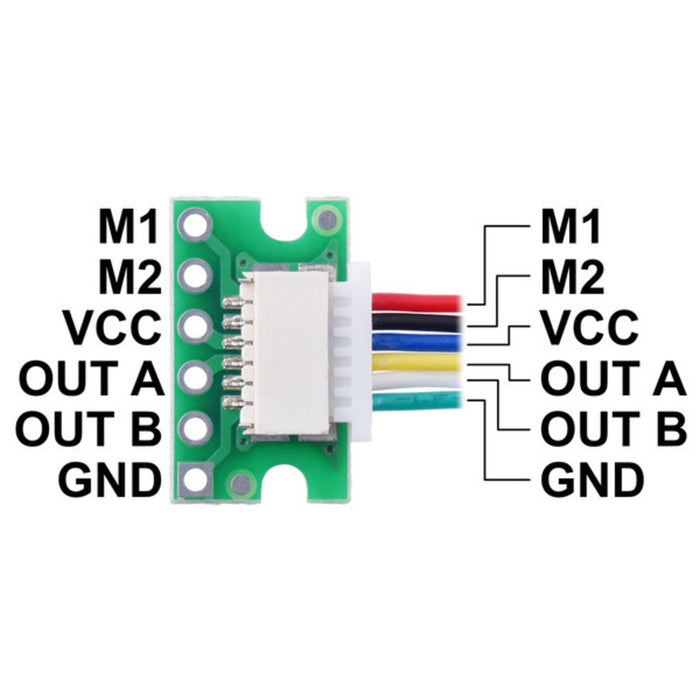 Breakout for JST SH-Style Connector, 6-Pin Male Side-Entry (Individually Packaged)