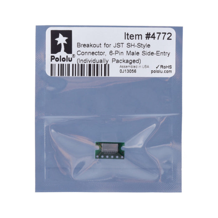 Breakout for JST SH-Style Connector, 6-Pin Male Side-Entry (Individually Packaged)