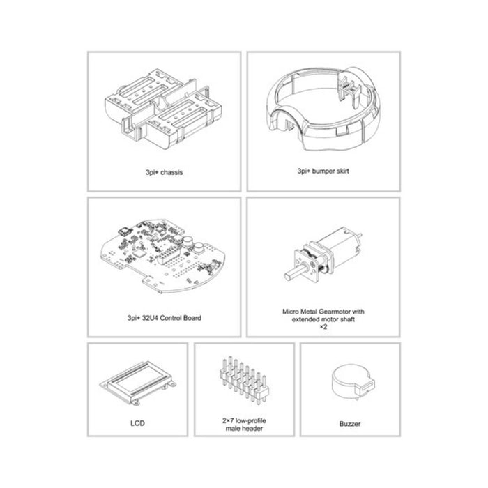 3pi+ 32U4 Robot Kit with 15:1 HPCB Motors (Hyper Edition Kit)