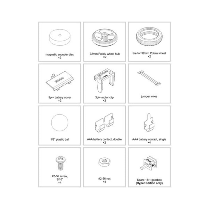 3pi+ 32U4 Robot - Standard Edition (30:1 MP Motors), Assembled