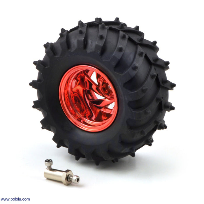 Dagu Wild Thumper Wheel 120x60mm and 4mm Shaft Adapter - Metallic Red