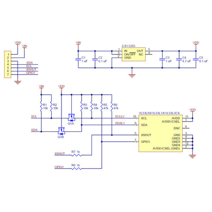 VL53L3CX Time-of-Flight Multi-Target Distance Sensor Carrier with Voltage Regulator, 300cm Max