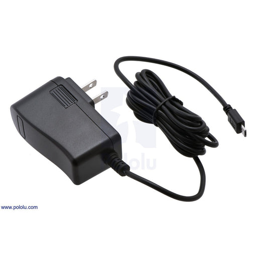 Wall Power Adapter: 5.25VDC, 2.4A, 20AWG MicroUSB Cable