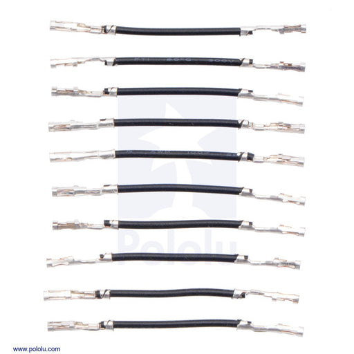 Wires with Pre-Crimped Terminals 10-Pack F-F 1" Black