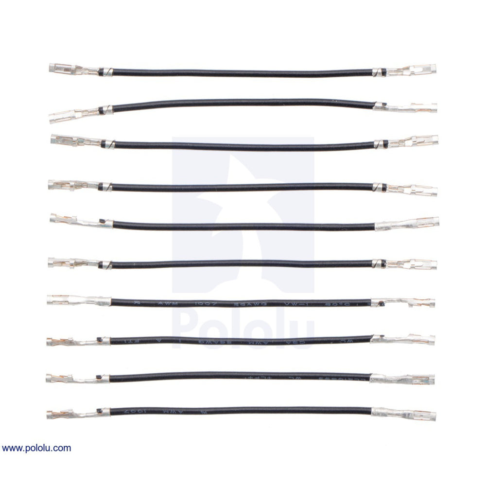 Wires with Pre-Crimped Terminals 10-Pack F-F 2" Black