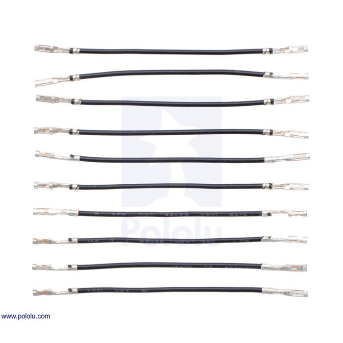 Wires with Pre-Crimped Terminals 10-Pack F-F 2" Black