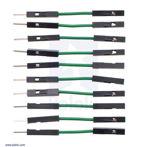 Premium Jumper Wire 10-Pack M-F 1" Green