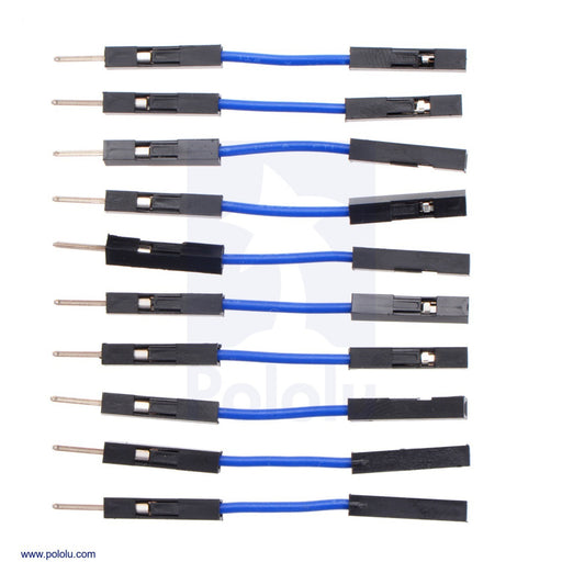 Premium Jumper Wire 10-Pack M-F 1" Blue