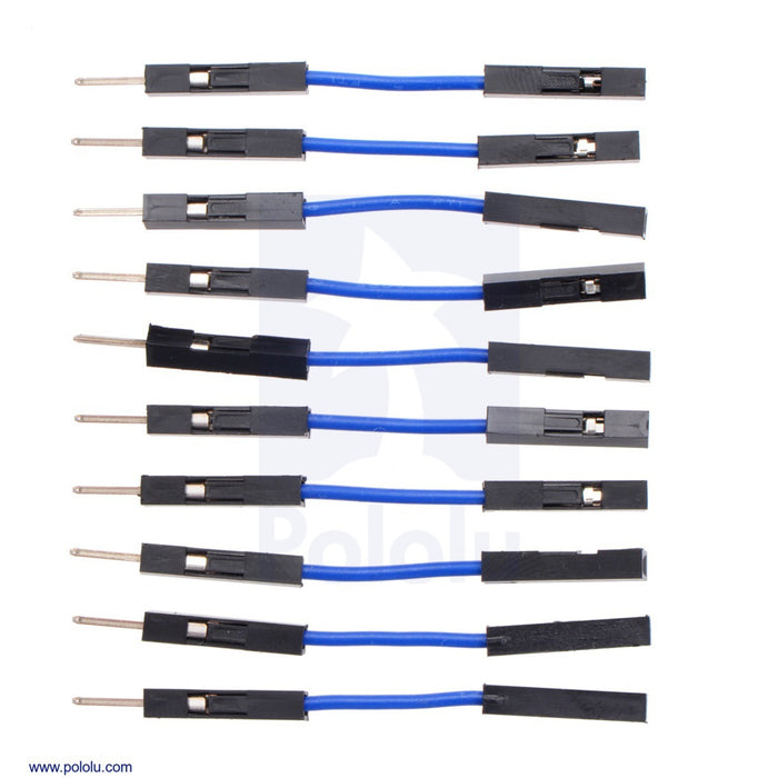 Premium Jumper Wire 10-Pack M-F 1" Blue