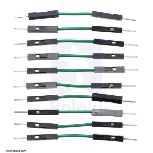 Premium Jumper Wire 10-Pack M-M 1" Green