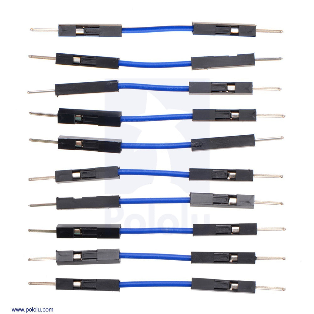 Premium Jumper Wire 10-Pack M-M 1" Blue