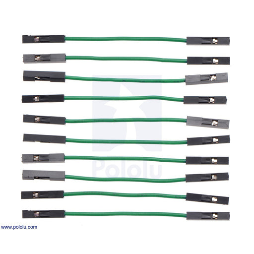 Premium Jumper Wire 10-Pack F-F 2" Green