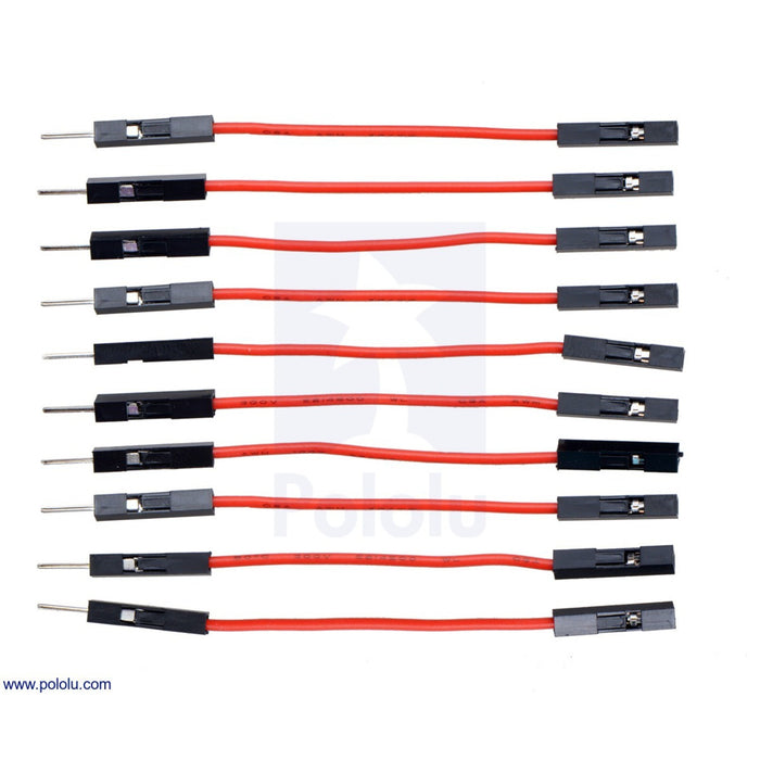 Premium Jumper Wire 10-Pack M-F 2" Red