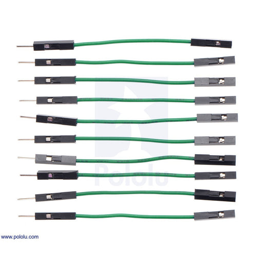 Premium Jumper Wire 10-Pack M-F 2" Green