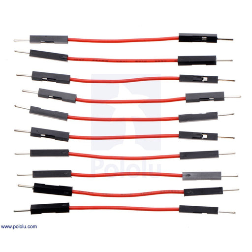 Premium Jumper Wire 10-Pack M-M 2" Red