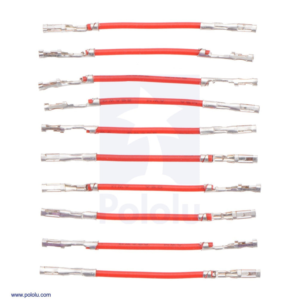 Wires with Pre-Crimped Terminals 10-Pack F-F 1" Red