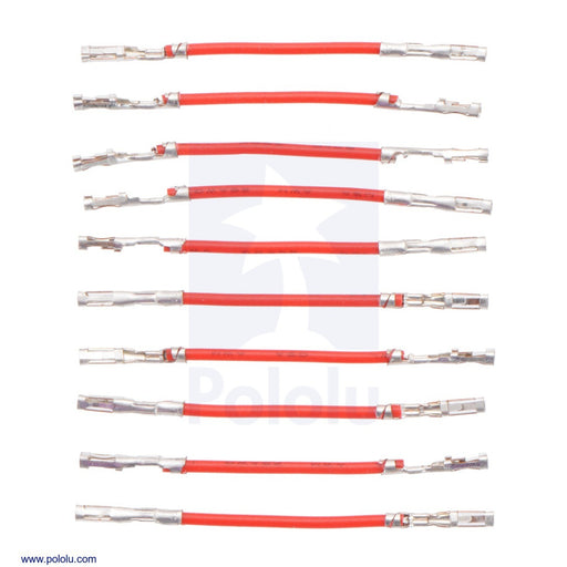 Wires with Pre-Crimped Terminals 10-Pack F-F 1" Red