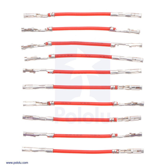 Wires with Pre-Crimped Terminals 10-Pack F-F 1" Red