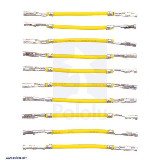 Wires with Pre-Crimped Terminals 10-Pack F-F 1" Yellow