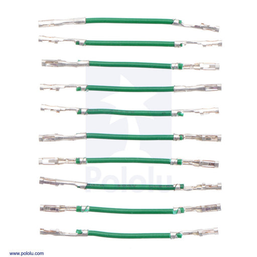 Wires with Pre-Crimped Terminals 10-Pack F-F 1" Green