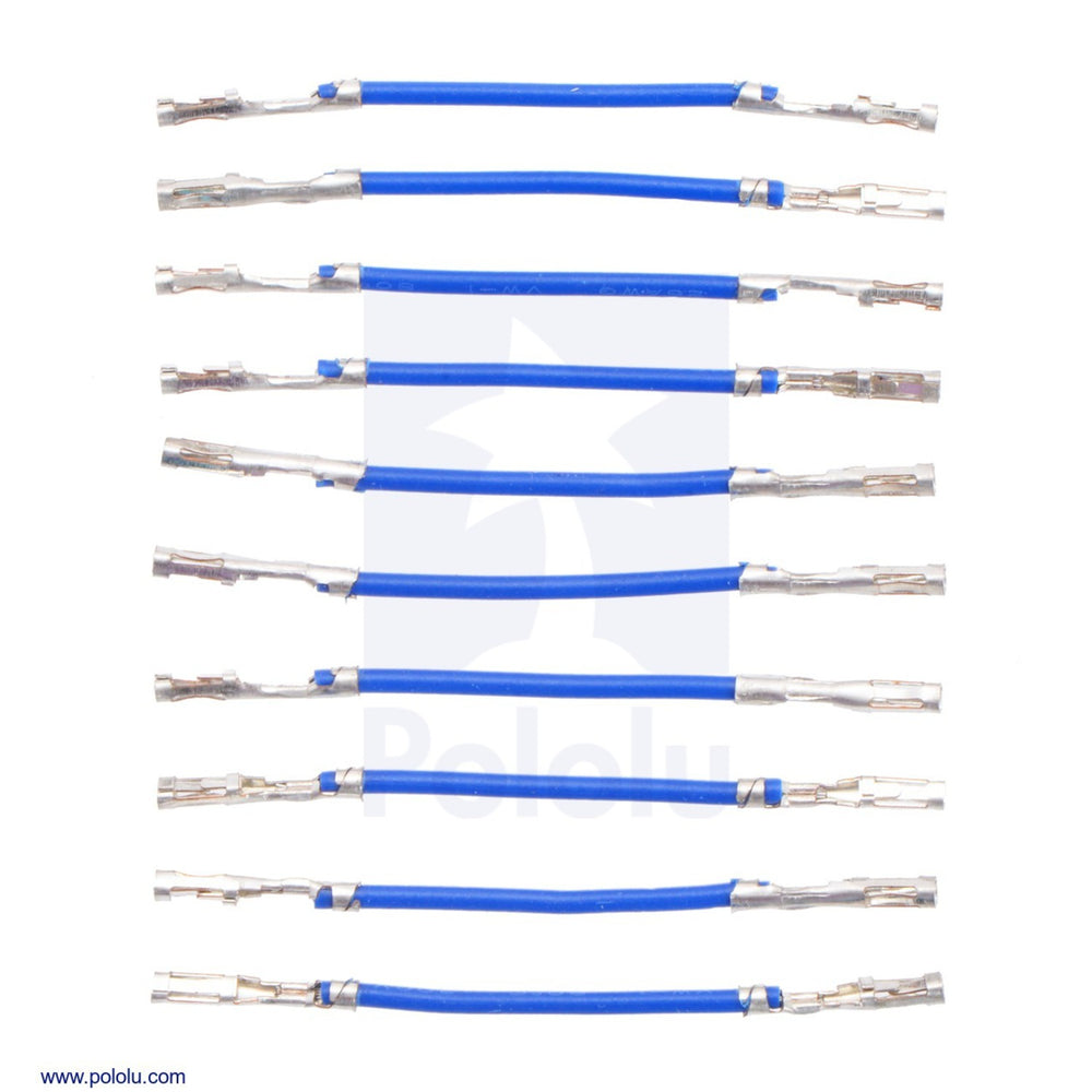 Wires with Pre-Crimped Terminals 10-Pack F-F 1" Blue