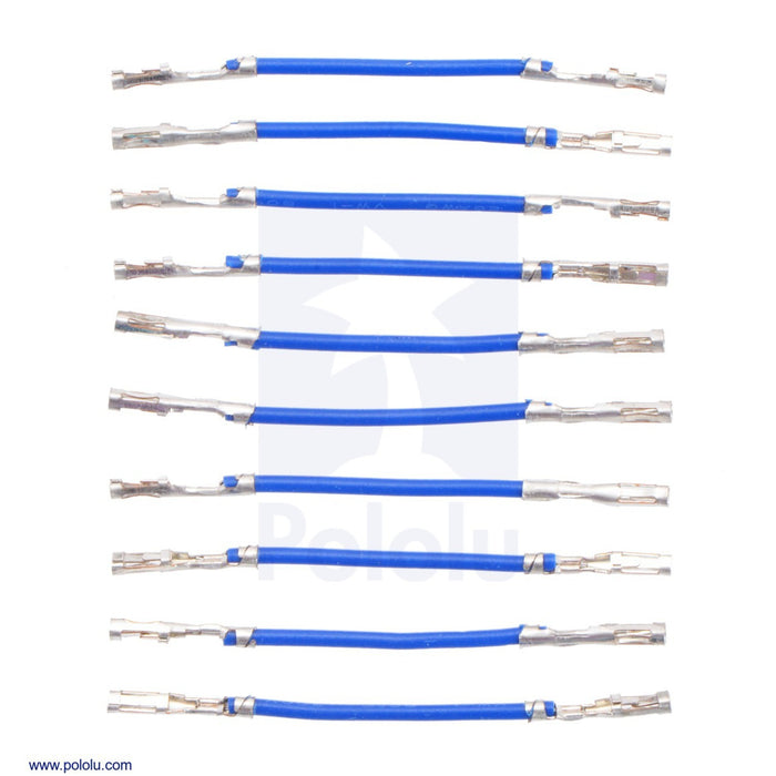 Wires with Pre-Crimped Terminals 10-Pack F-F 1" Blue