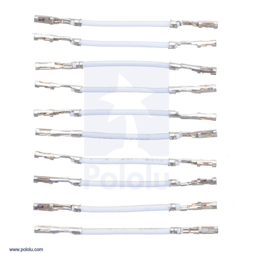 Wires with Pre-Crimped Terminals 10-Pack F-F 1" White